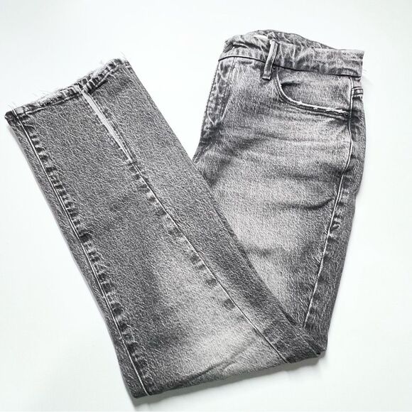 Good American Good Curve Slit Hem Straight Jeans Black 181 4/27 EUC - Picture 8 of 12